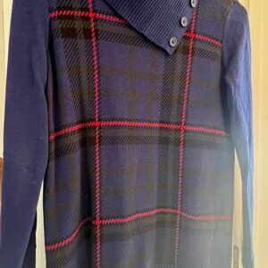 Talbot turtleneck women size Petite Blue navy and red stripes